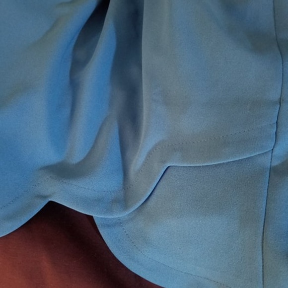 Maggie London Scallop Shift Dress in Cadet Blue - Picture 2 of 5